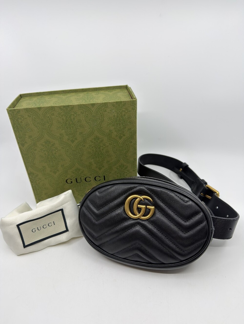 Gucci GG Marmont Matelasse Leather Belt Bag